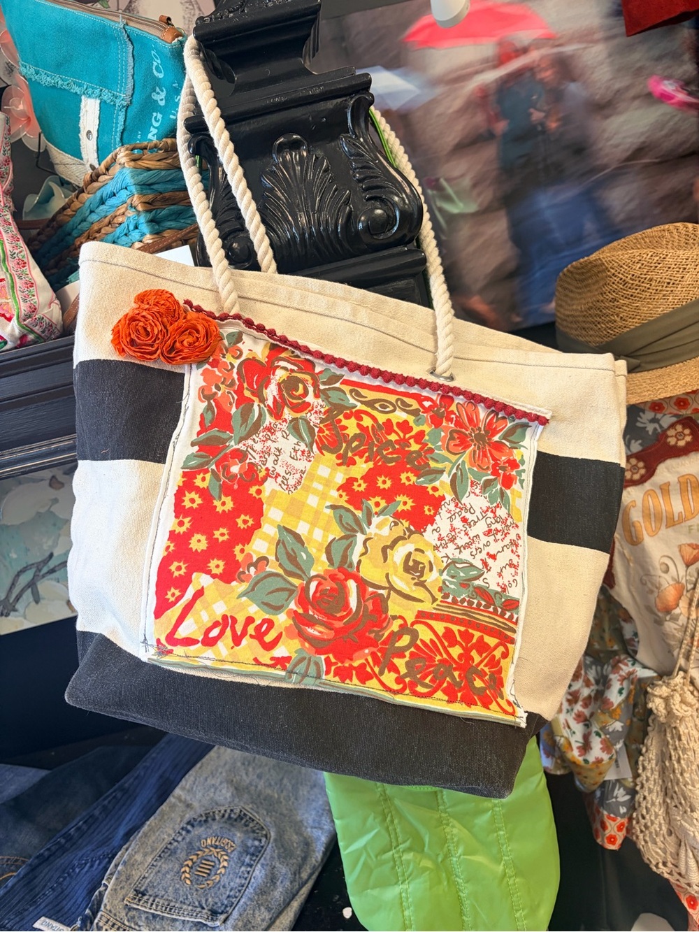 Upcycled tote made by me